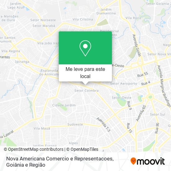 Nova Americana Comercio e Representacoes mapa