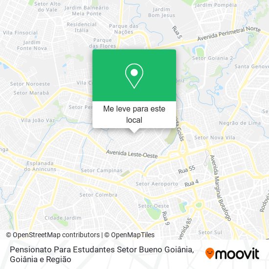 Pensionato Para Estudantes Setor Bueno Goiânia mapa