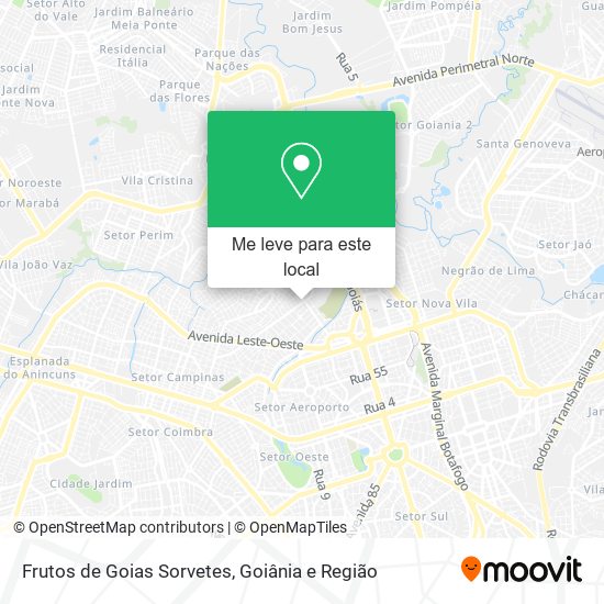 Frutos de Goias Sorvetes mapa