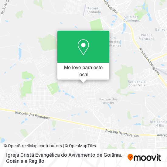 Igreja Cristã Evangélica do Avivamento de Goiânia mapa