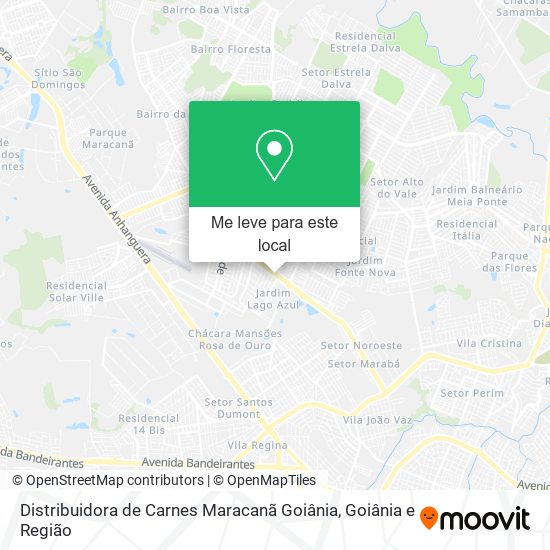 Distribuidora de Carnes Maracanã Goiânia mapa