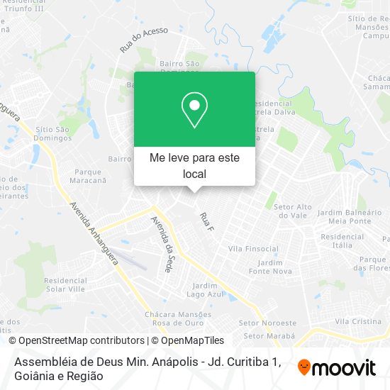 Assembléia de Deus Min. Anápolis - Jd. Curitiba 1 mapa