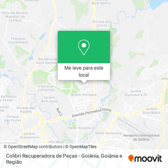 Colibri Recuperadora de Peças - Goiânia mapa