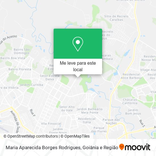 Maria Aparecida Borges Rodrigues mapa