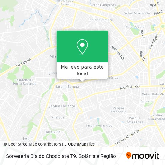 Sorveteria Cia do Chocolate T9 mapa