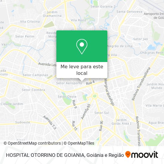 HOSPITAL OTORRINO DE GOIANIA mapa