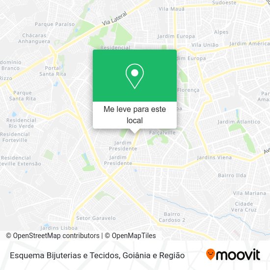 Esquema Bijuterias e Tecidos mapa