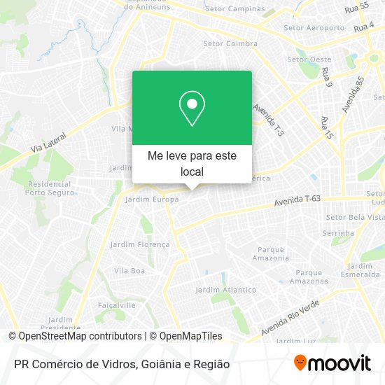 PR Comércio de Vidros mapa