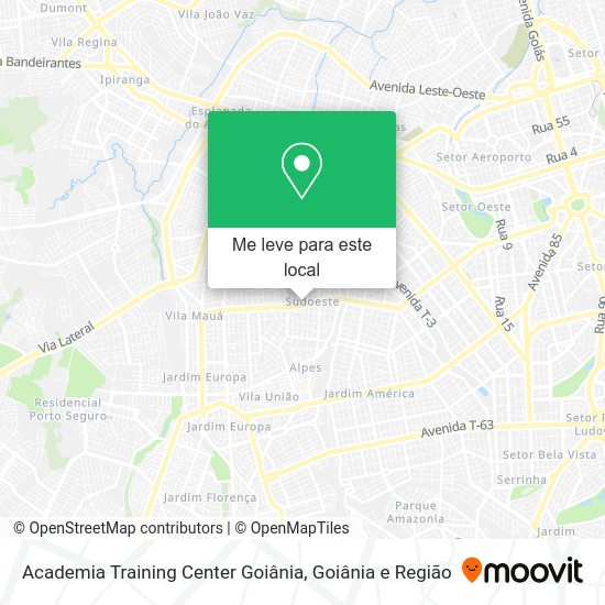 Academia Training Center Goiânia mapa