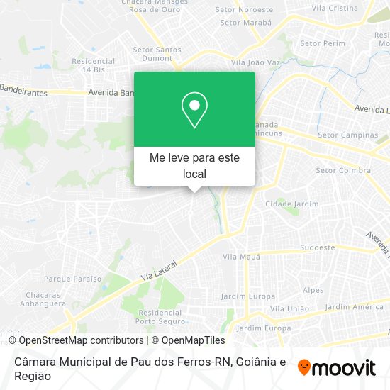 Câmara Municipal de Pau dos Ferros-RN mapa