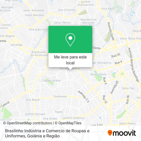 Braslinho Indústria e Comercio de Roupas e Uniformes mapa