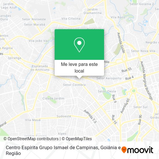 Centro Espírita Grupo Ismael de Campinas mapa