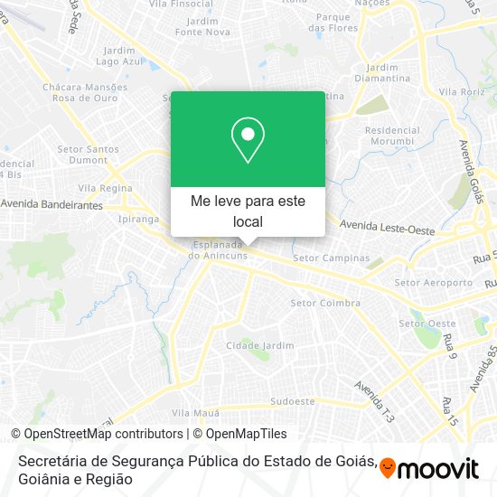 Secretária de Segurança Pública do Estado de Goiás mapa