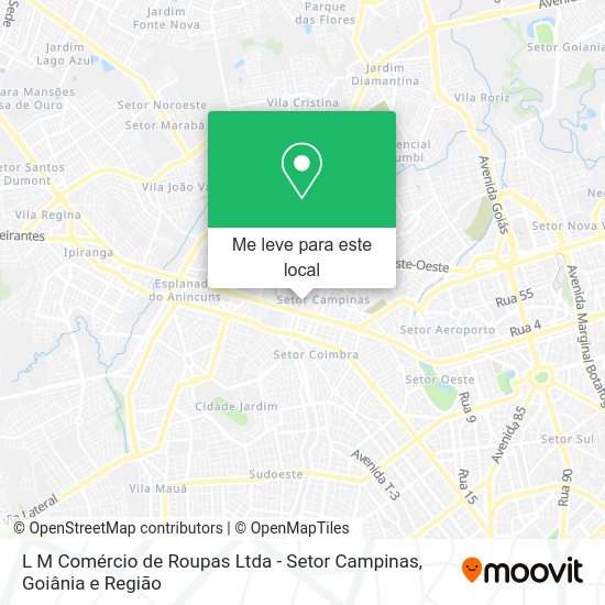 L M Comércio de Roupas Ltda - Setor Campinas mapa