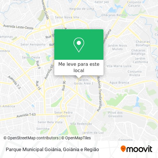 Parque Municipal Goiânia mapa