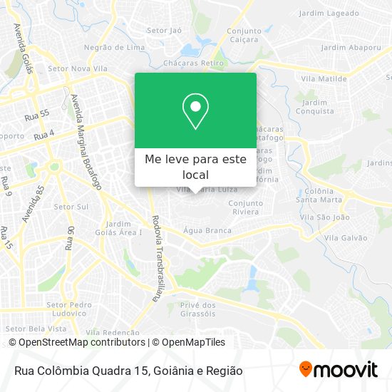 Rua Colômbia Quadra 15 mapa