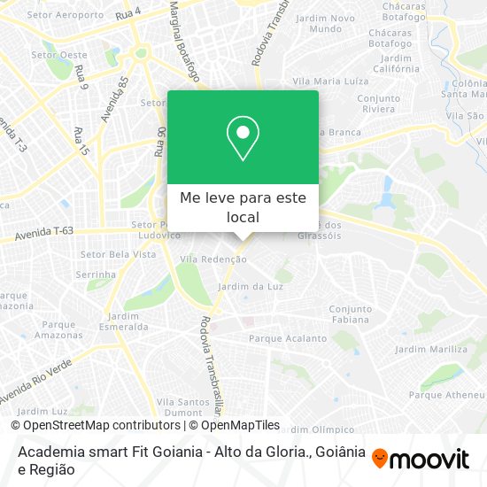 Academia smart Fit Goiania - Alto da Gloria. mapa