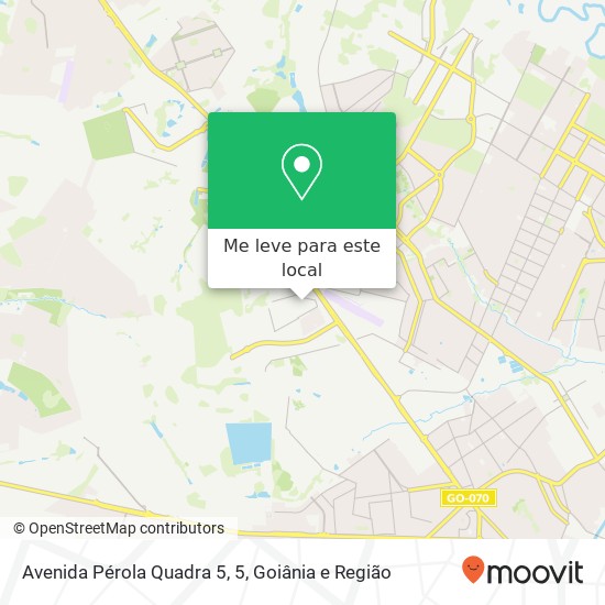 Avenida Pérola Quadra 5, 5, Chácaras São Joaquim Goiânia-GO mapa