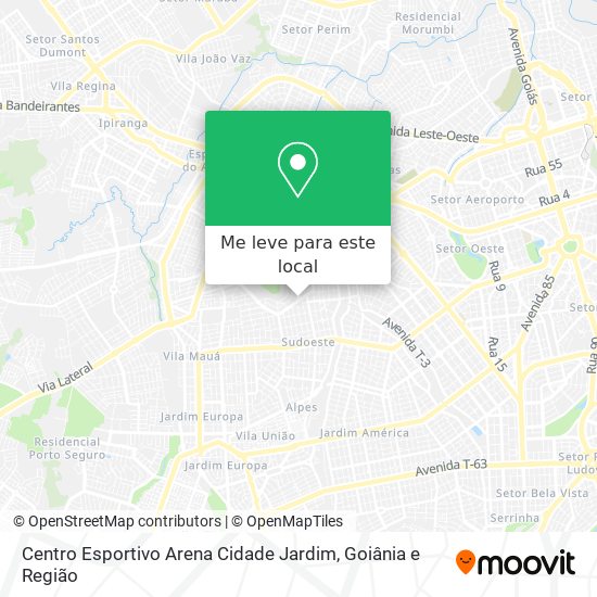 Centro Esportivo Arena Cidade Jardim mapa