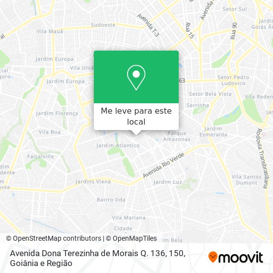 Avenida Dona Terezinha de Morais Q. 136, 150 mapa