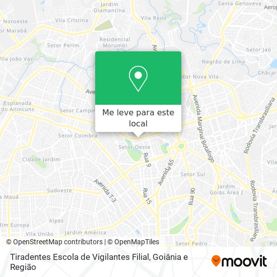 Tiradentes Escola de Vigilantes Filial mapa
