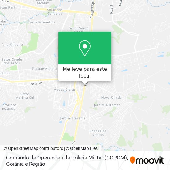 Comando de Operações da Polícia Militar (COPOM) mapa