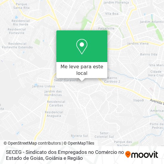 SECEG - Sindicato dos Empregados no Comércio no Estado de Goiás mapa