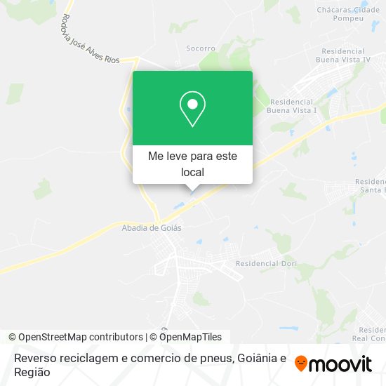 Reverso reciclagem e comercio de pneus mapa