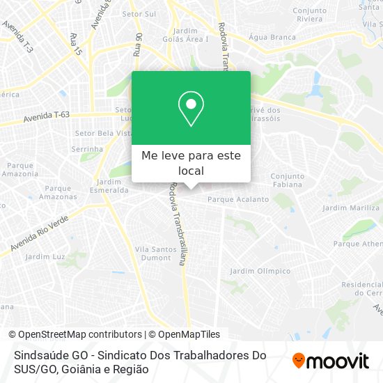 Sindsaúde GO - Sindicato Dos Trabalhadores Do SUS / GO mapa