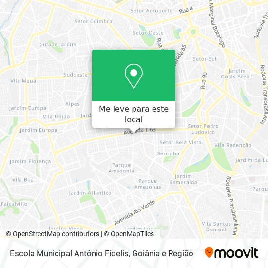 Escola Municipal Antônio Fidelis mapa