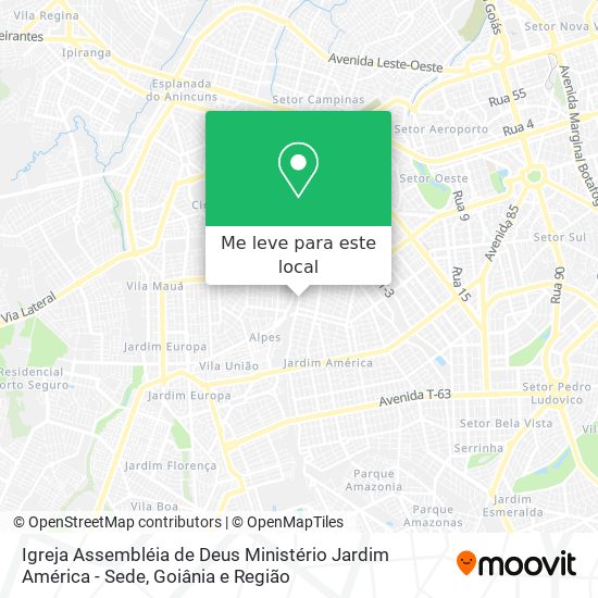 Igreja Assembléia de Deus Ministério Jardim América - Sede mapa