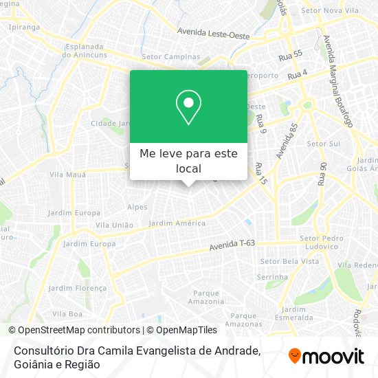 Consultório Dra Camila Evangelista de Andrade mapa