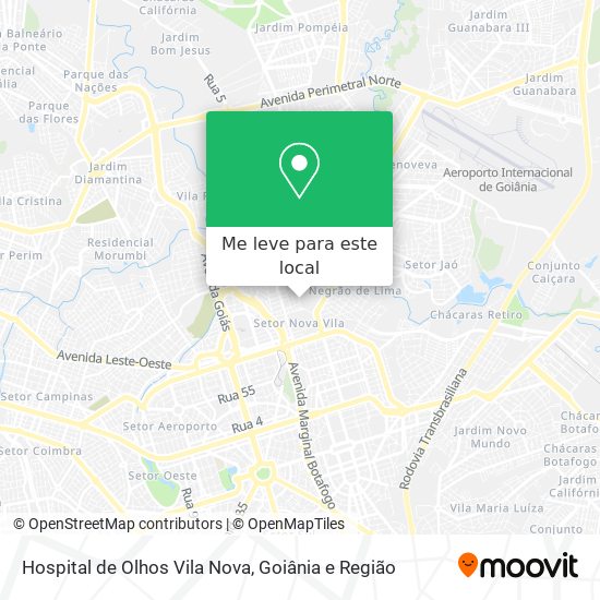 Hospital de Olhos Vila Nova mapa