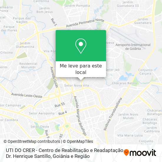 UTI  DO CRER - Centro de Reabilitação e Readaptação Dr. Henrique Santillo mapa