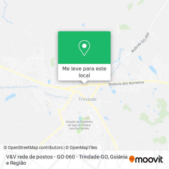 V&V rede de postos - GO-060 - Trindade-GO mapa