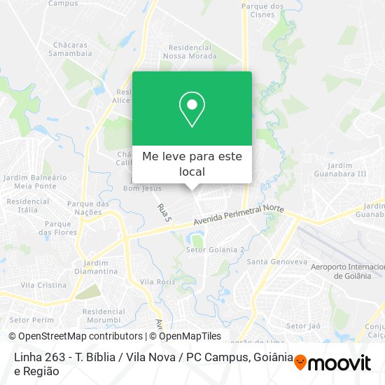 Linha 263 - T. Bíblia / Vila Nova / PC Campus mapa