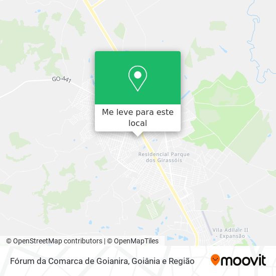 Fórum da Comarca de Goianira mapa