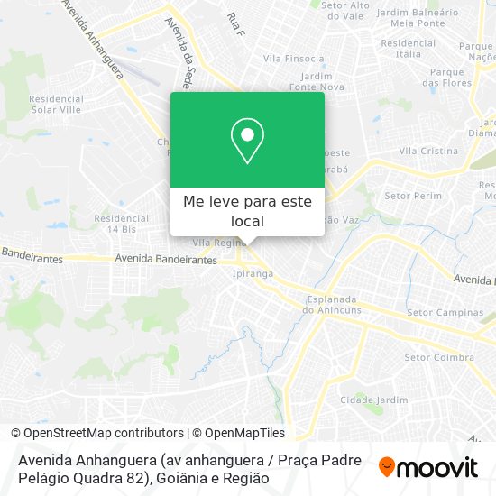 Avenida Anhanguera (av anhanguera / Praça Padre Pelágio Quadra 82) mapa