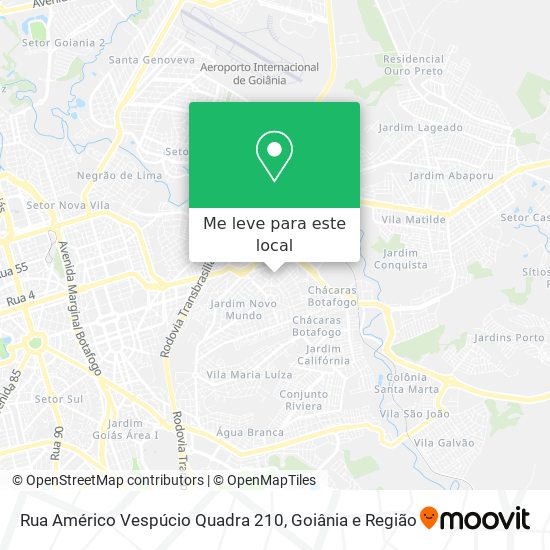 Rua Américo Vespúcio Quadra 210 mapa