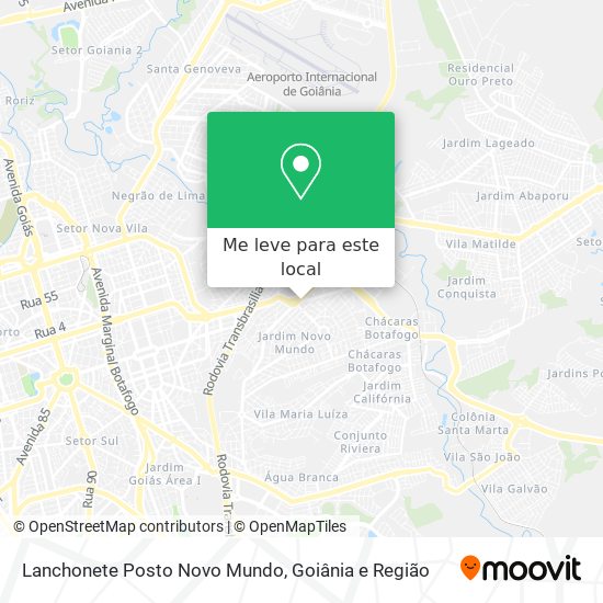 Lanchonete Posto Novo Mundo mapa