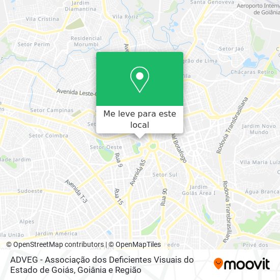ADVEG - Associação dos Deficientes Visuais do Estado de Goiás mapa