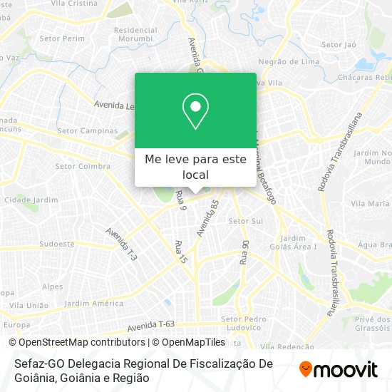 Sefaz-GO Delegacia Regional De Fiscalização De Goiânia mapa