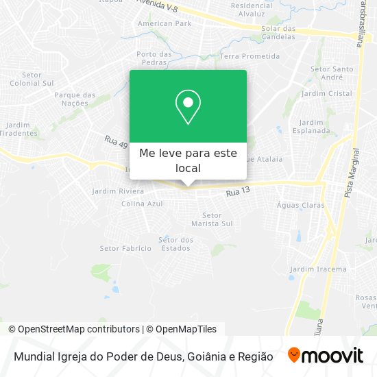 Mundial Igreja do Poder de Deus mapa