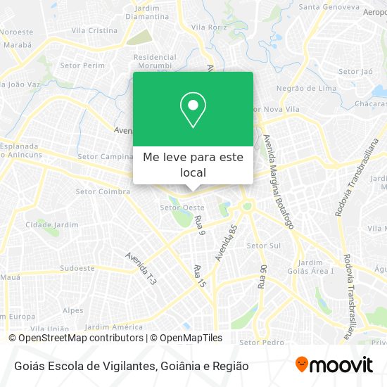 Goiás Escola de Vigilantes mapa