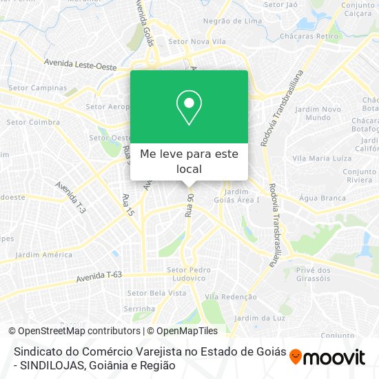 Sindicato do Comércio Varejista no Estado de Goiás - SINDILOJAS mapa