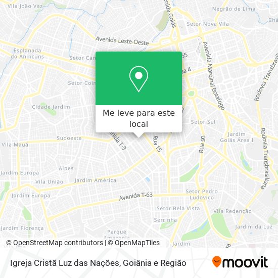 Igreja Cristã Luz das Nações mapa
