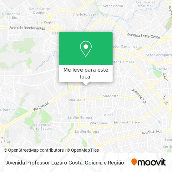 Avenida Professor Lázaro Costa mapa