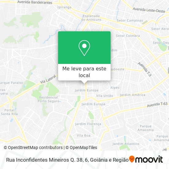 Rua Inconfidentes Mineiros Q. 38, 6 mapa