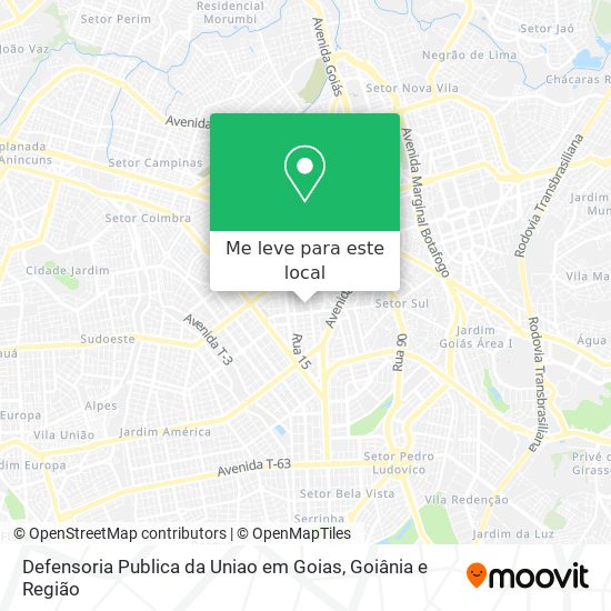 Defensoria Publica da Uniao em Goias mapa
