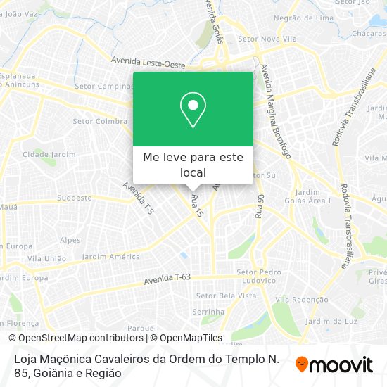 Loja Maçônica Cavaleiros da Ordem do Templo N. 85 mapa